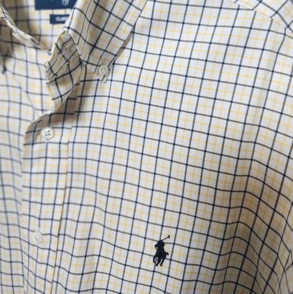 Ralph Lauren Classic Fit Black Yellow Long Sleeve Button Down Embroidered Logo M - Picture 4 of 6